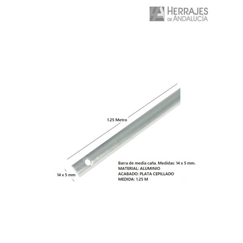 Barra Falleba Nº3 1,25 m Plata - Herrajes de Andalucía