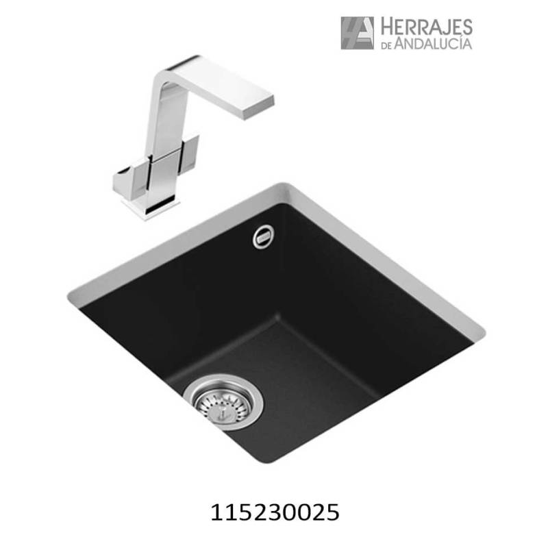 Fregadero Bajo Encimera Square 40.40 Tegranite+ Negro | Herrajes de Andalucía