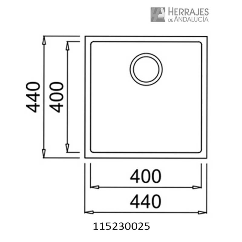 Fregadero Bajo Encimera Square 40.40 Tegranite+ Negro | Herrajes de Andalucía
