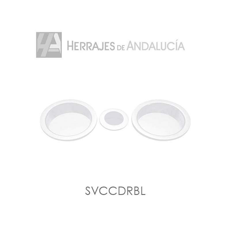 Kit puerta corredera cazoleta uñero blanco-Herrajes de Andalucía