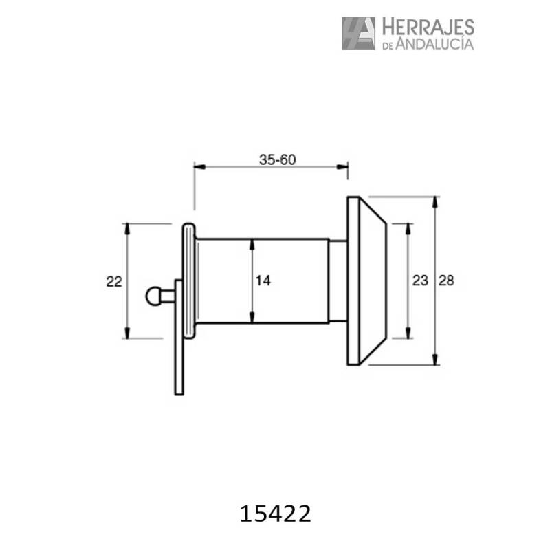Mirilla Acero Inox 14mm Puerta 35-60mm RF – Herrajes de Andalucía