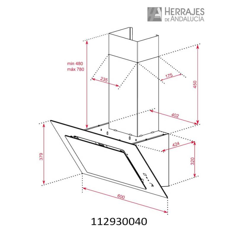Campana vertical decorativa 60 cm A+ | Herrajes de Andalucía