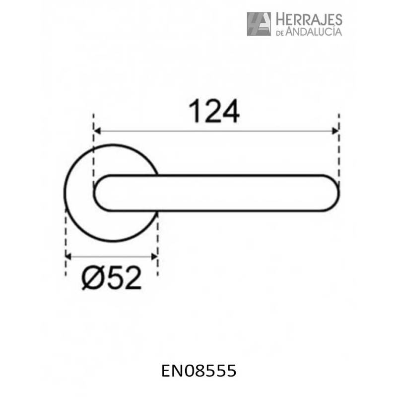 Medida-Juego Manivela con roseta de aluminio color negro mate-Herrajes de Andalucía