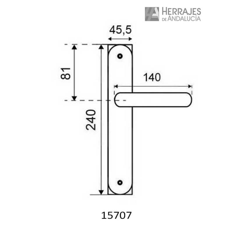 Juego Manivela Rental Aluminio Negro | Herrajes de Andalucía