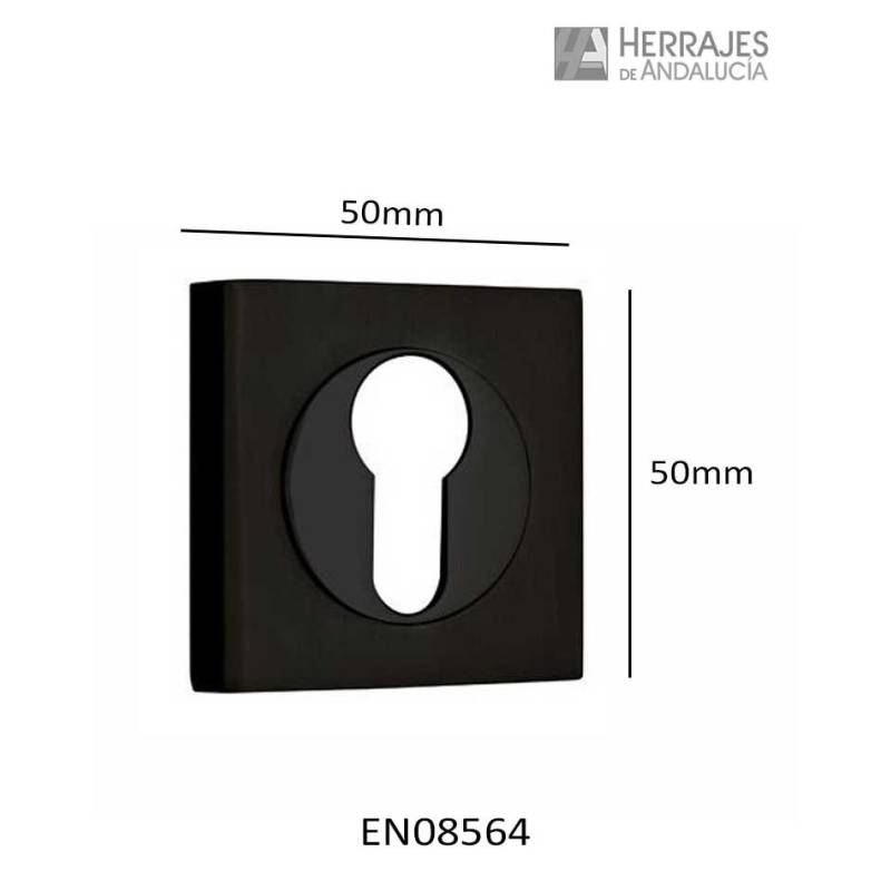Bocallave cuadrada negro mate 50×50 mm | Herrajes de Andalucía