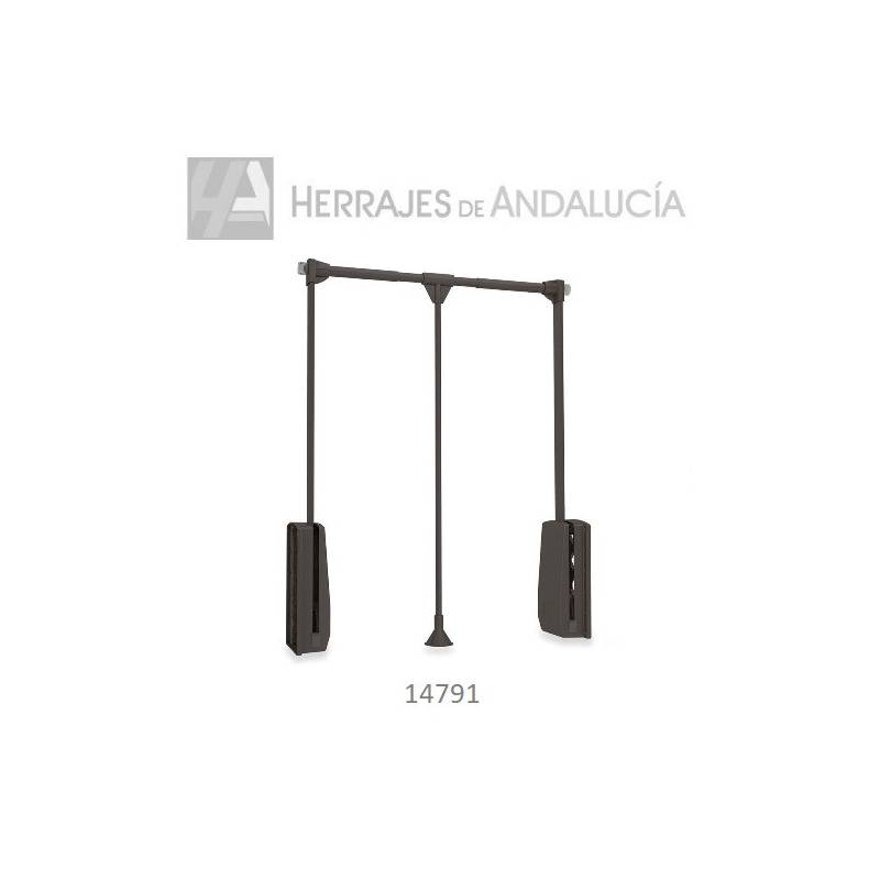 Perchero abatible regulable de 600-830mm color Moka | Herrajes de Andalucía