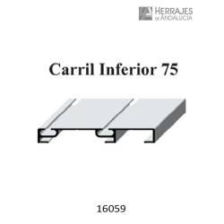 Carril inferior blanco r9003 6 metros mod 75