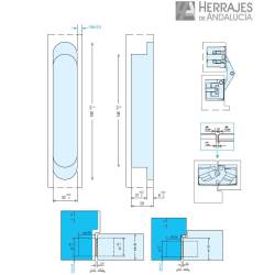 Bisagra oculta - modelo beta50pl - reversible-hasta 140kg