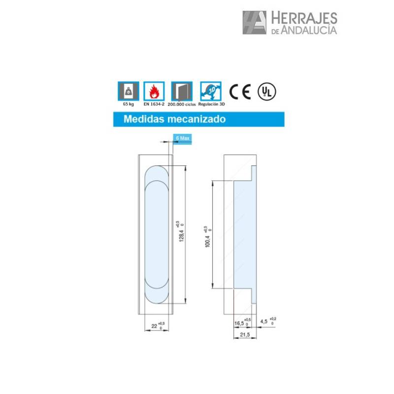 Bisagra Oculta BETA3070BL Blanca 65 kg | Herrajes de Andalucía