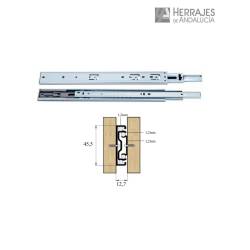 Guías Cajón con Freno 550mm Getsoft H45 | Herrajes de Andalucía