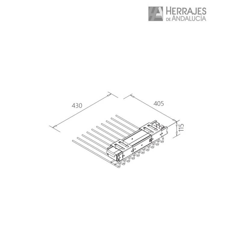 Pantalonero lateral 10 ganchos moka | Herrajes de Andalucía