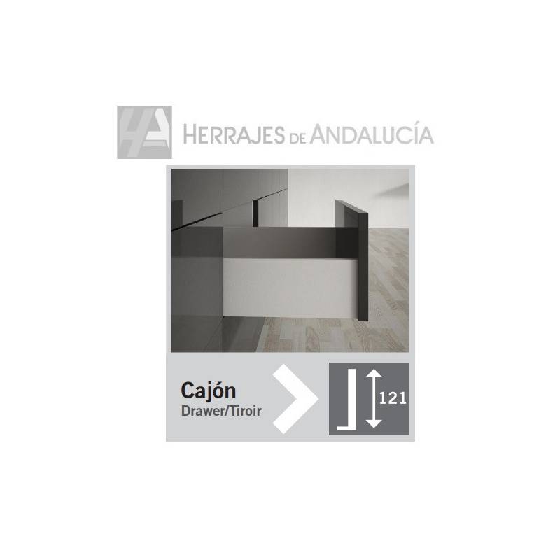 Guías cajón laterales S-Line H-121 antracita 550 mm | Herrajes de Andalucía