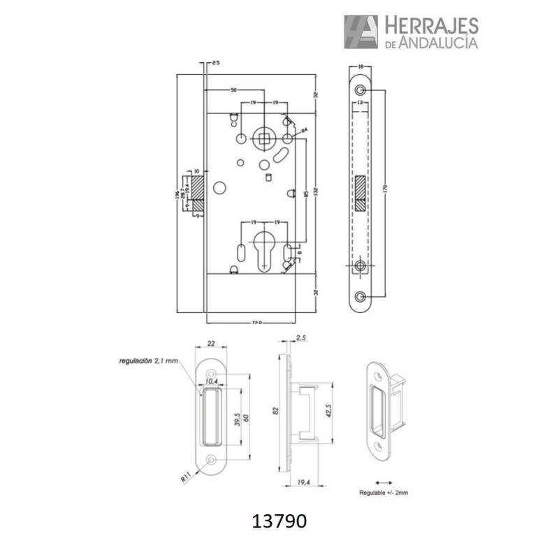 Cerradura magnética modelo B-SMART negro-Herrajes de Andalucía