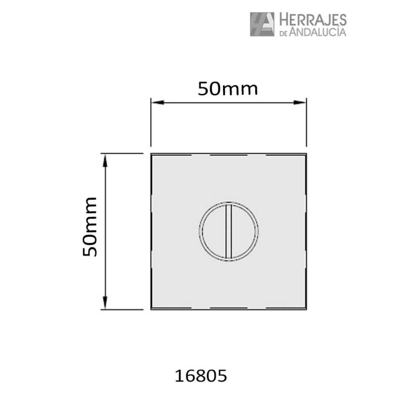 Muletilla condena-descondena blanca cuadrada 50x50mm-Herrajes de Andalucía
