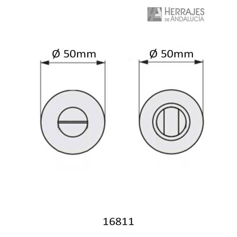 Muletilla redonda Ø50mm cromo satinado-Herrajes de Andalucía