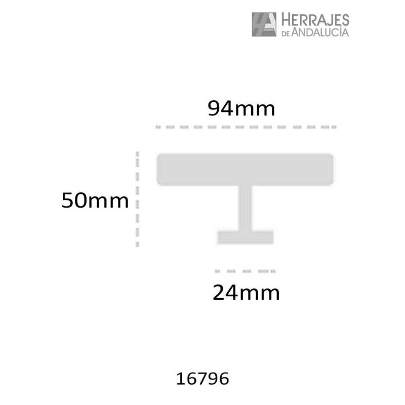 Tirador de diseño en forma de T en acabado negro para muebles-Herrajes de Andalucía