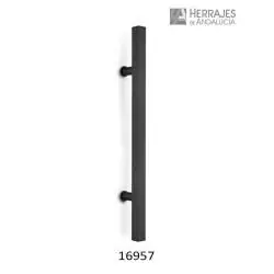 MANILLON CUADRADO 1230C/900 SS4 PVD NN NEGRO PARA VIDRIO Y MADERA.. 900mm
