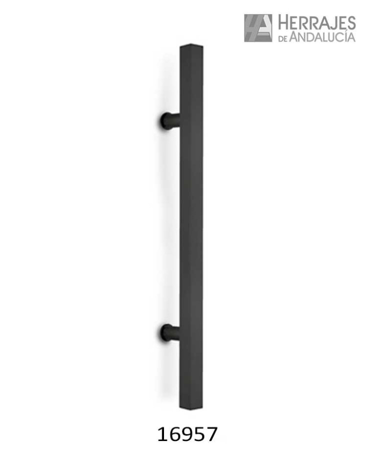 Tirador de acero inoxidable negro para puerta de madera o cristal