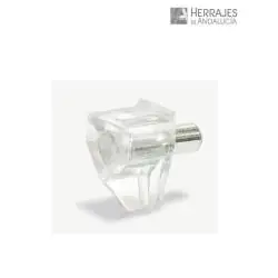 SOPORTE ESTANTE.. HAFELE TRANSPARENTE (BOLSA 100 UNIDADES)