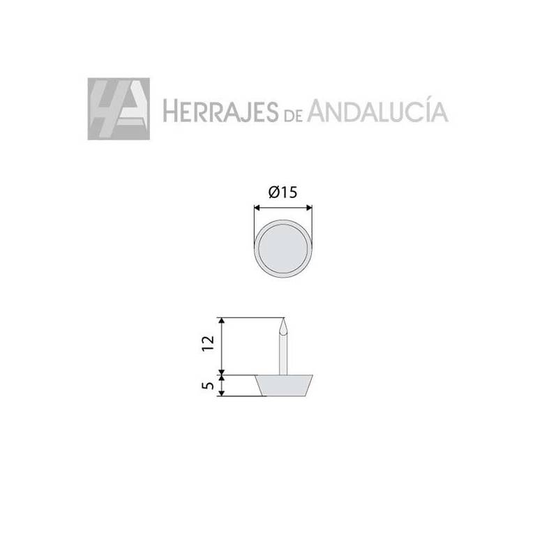 Deslizante marrón Ø15mm bolsa 100 unidades | Herrajes de Andalucía
