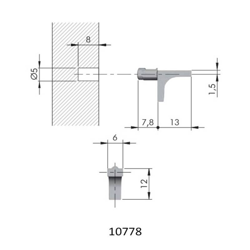 Soporte K Line 12x6mm Zincado | Herrajes de Andalucía