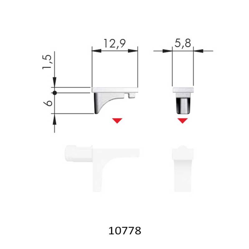 Soporte K Line 12x6mm Zincado | Herrajes de Andalucía