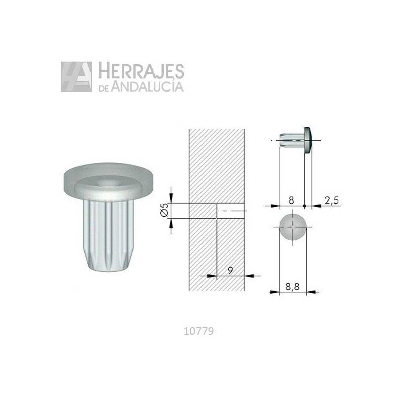 Paragolpes Bimaterial Transparente Ø5mm | Herrajes de Andalucía