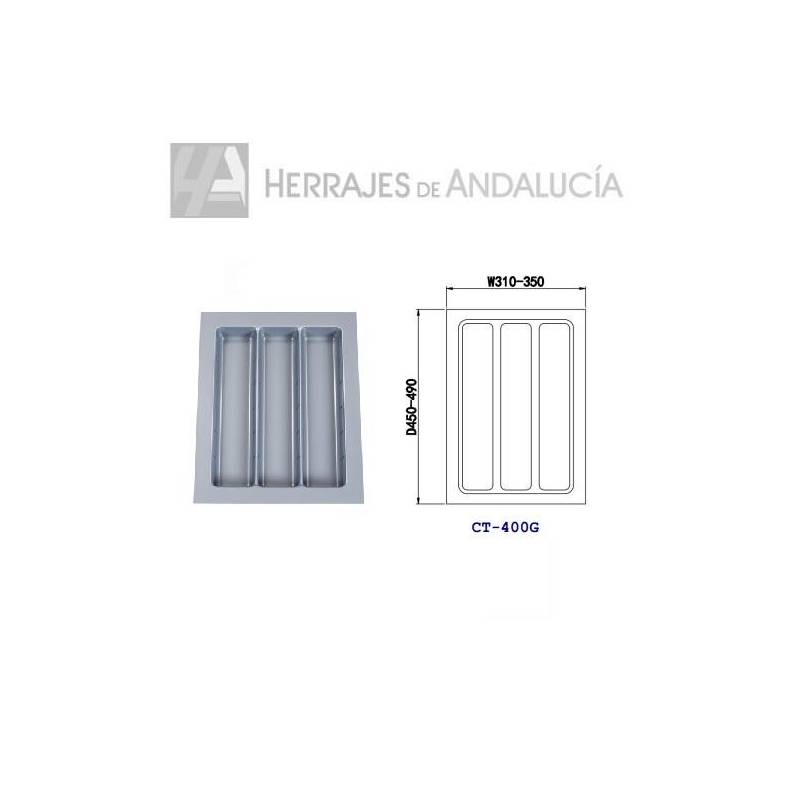 Cubertero gris 400mm modular-Herrajes de Andalucía
