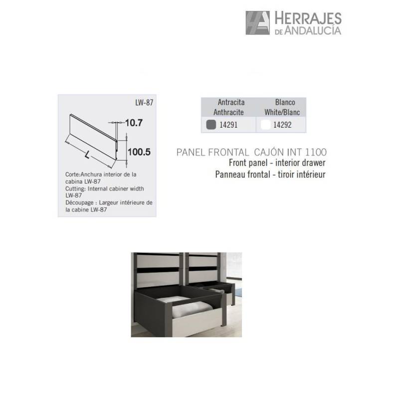 Panel frontal para cajón S‑Line 1100 blanco | Herrajes de Andalucía