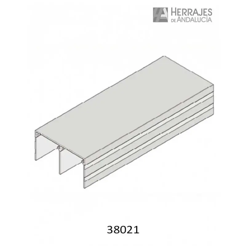 Carril superior armarios 6m plata-Herrajes de Andalucía