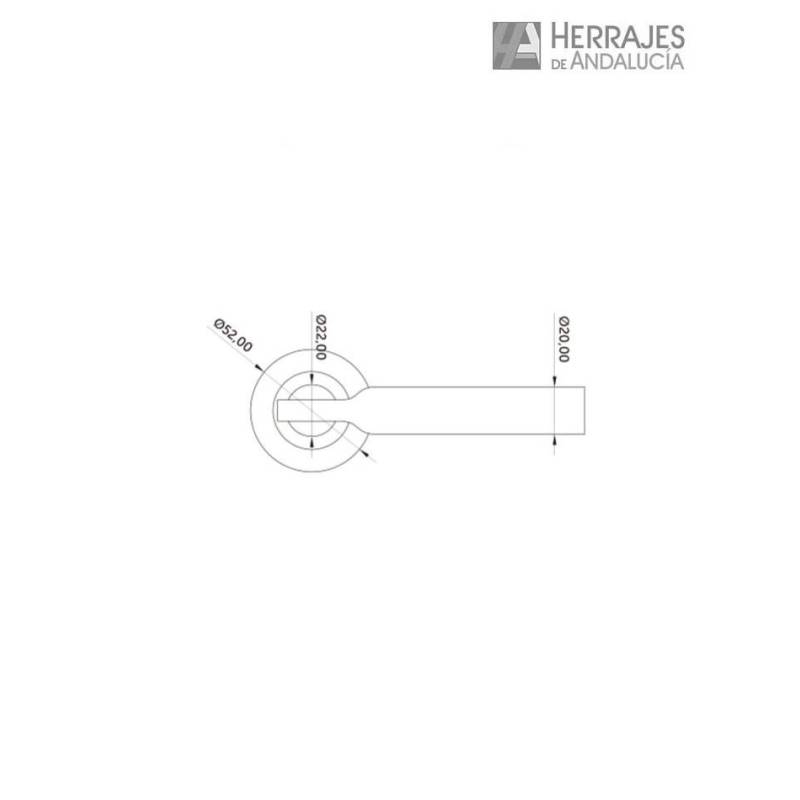 Manivela IONE Inox con Roseta 52 mm | Herrajes de Andalucía