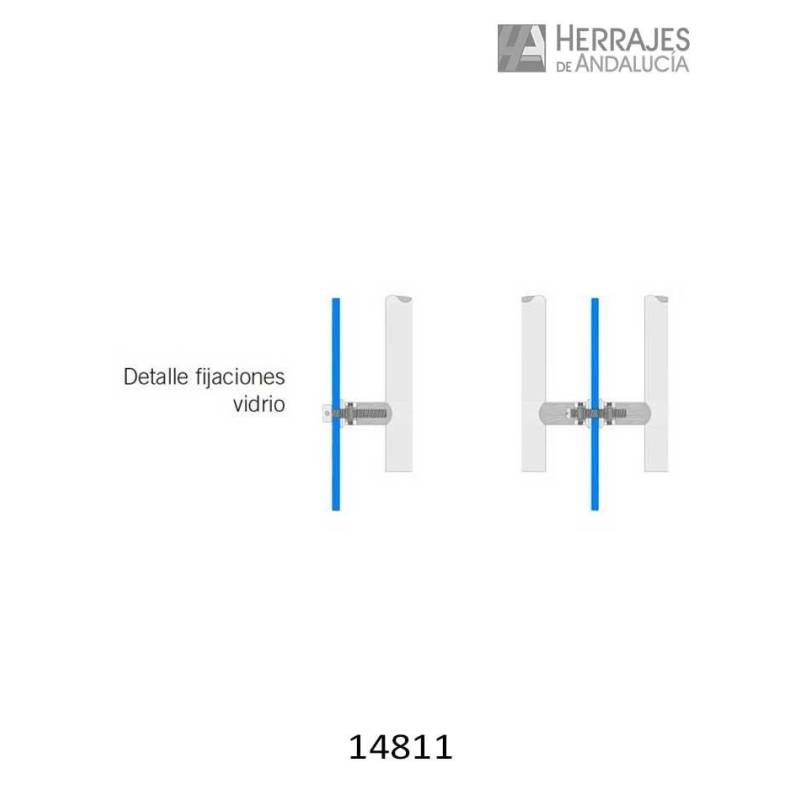 Manillón inox 300 mm para corredera | Herrajes Andalucía