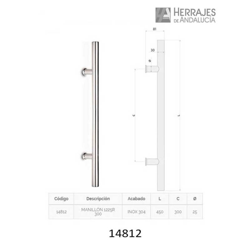 Manillón INTHER AISI 304 450 mm | Herrajes de Andalucía