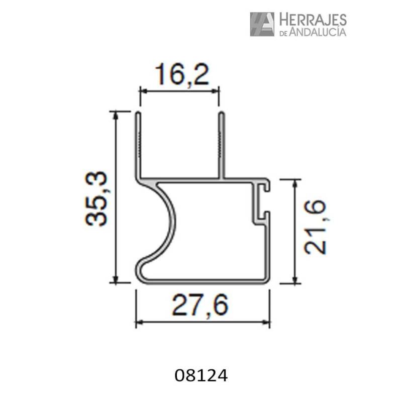 Medidas-Tirador vertical armarios de 2.6 metros plata-Herrajes de Andalucía