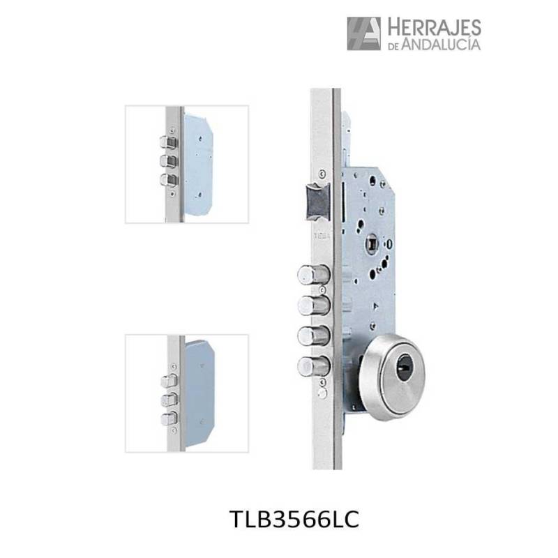 Cerradura Seguridad TESA TLB 3 Puntos 20 mm Cromado | Herrajes de Andalucía