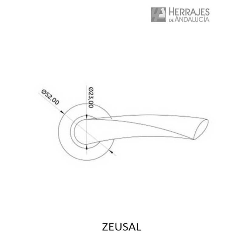 Juego manivela Zeus níquel satinado 140 mm – Herrajes de Andalucía