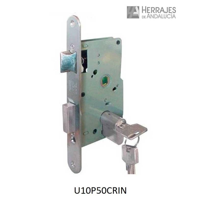 Cerradura embutir puertas de madera con cilindro 50mm Inther-Herrajes de Andalucía