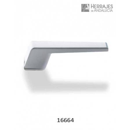 Juego manivela con roseta blanca-Herrajes de Andalucía