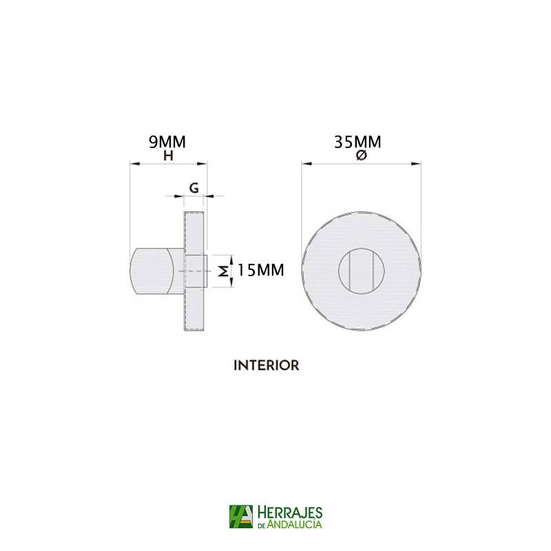 Condena cabina sanitaria Ø35 acero inoxidable | Herrajes de Andalucía