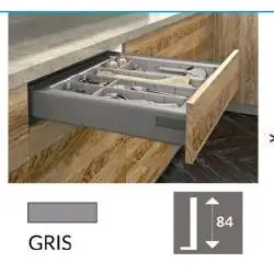 JUEGO CAJON GRIS 400 C/GUIA...