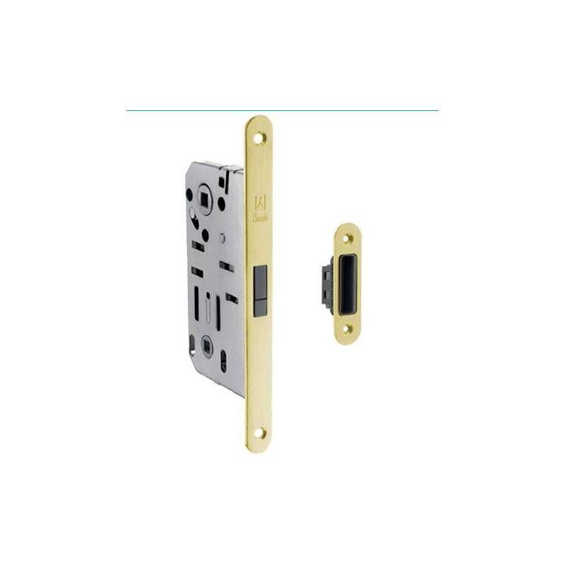 Cerradura magnética B-Smart latón satinado 50mm | Herrajes Andalucía