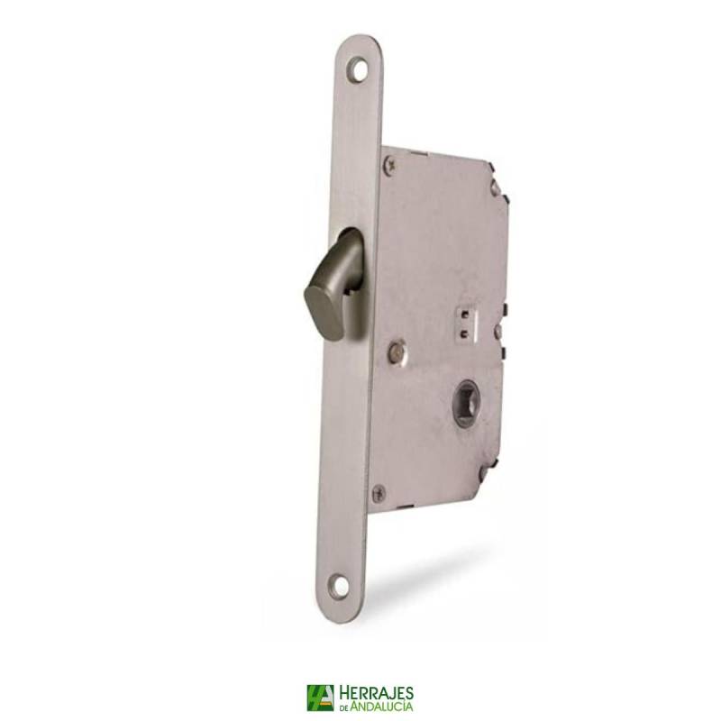 Kit Puerta Corredera con Condena Redonda Níquel | Herrajes de Andalucía