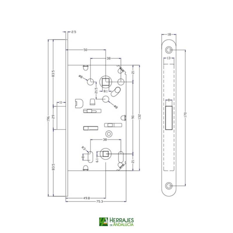 Cerradura magnética B-FORTY con condena | Herrajes de Andalucía