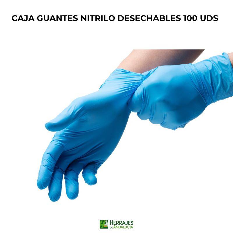 Guantes nitrilo azul L (100 uds) | Herrajes de Andalucía