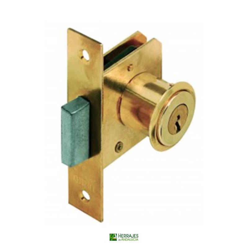 Cerradura mueble con cilindro latón 25mm | Herrajes de Andalucía
