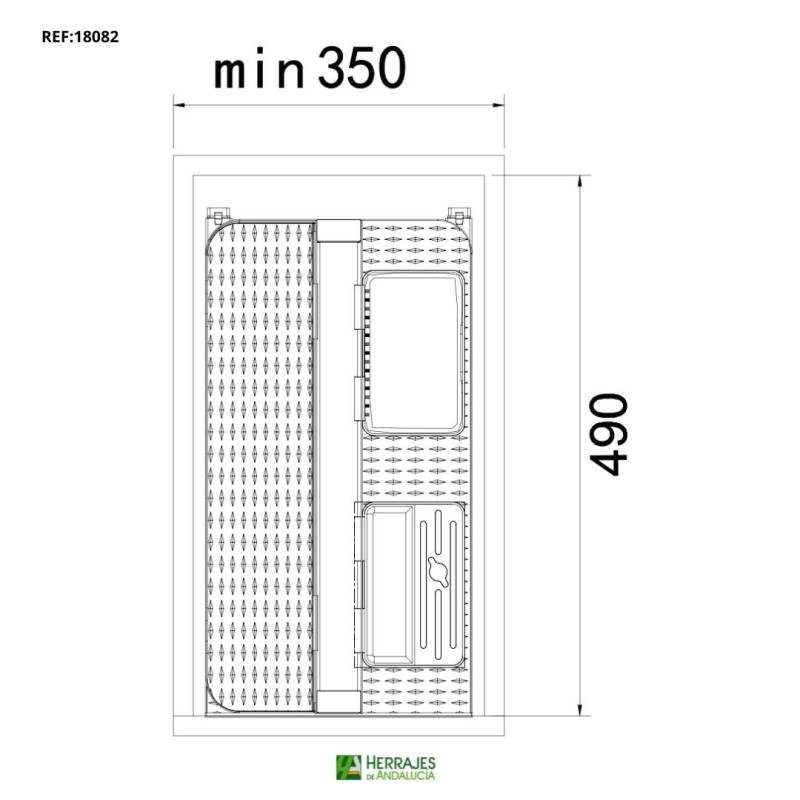 Botellero armario Modelo Parma 350mm-Herrajes de Andalucía