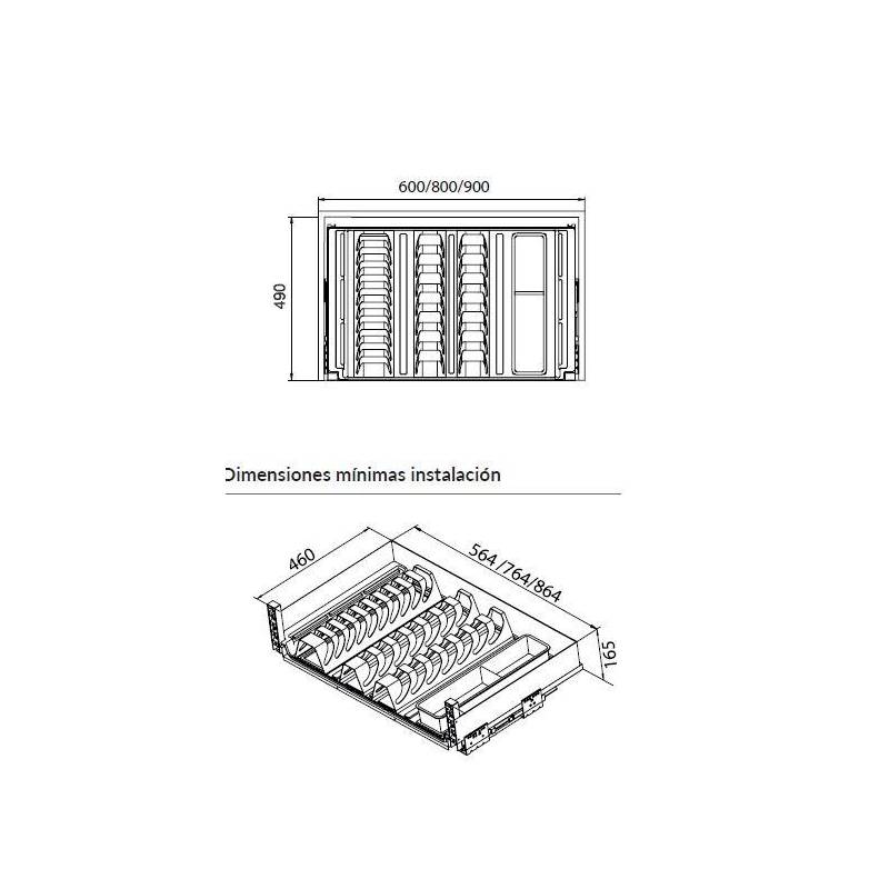 Cajón Génova Exterior Soft 600 mm | Herrajes de Andalucía
