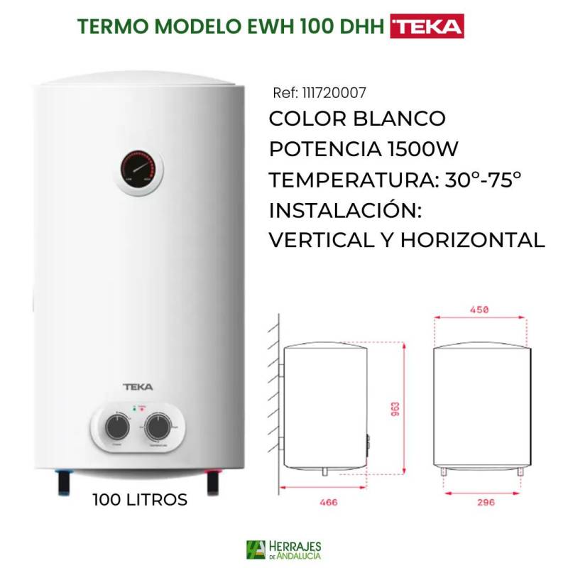 Termo Teka EWH 100 DHH 100L | Herrajes de Andalucía