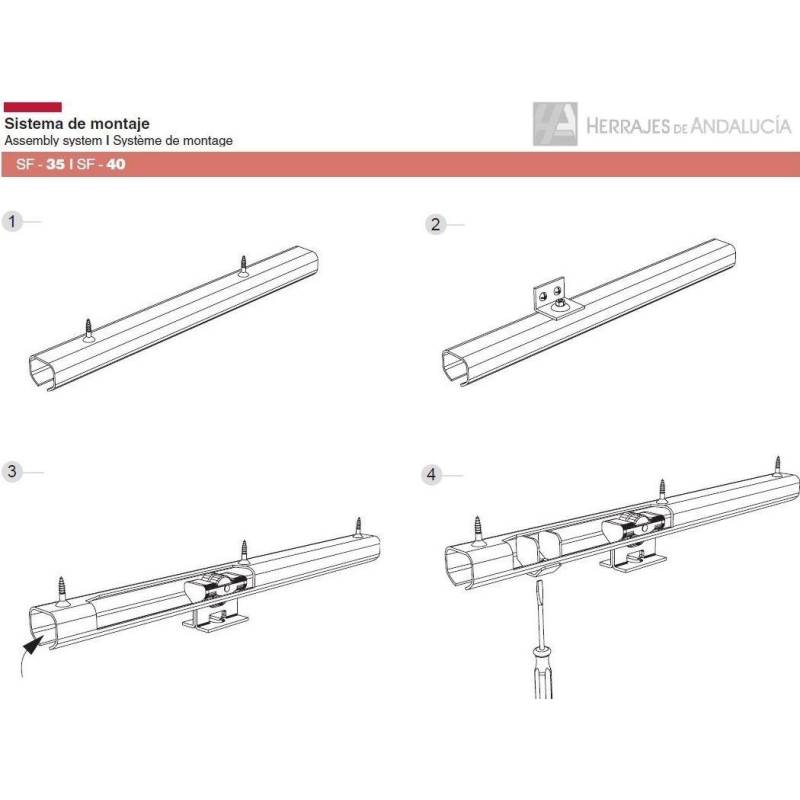 Juego SF-35 Saheco para Puertas Correderas | Herrajes de Andalucía