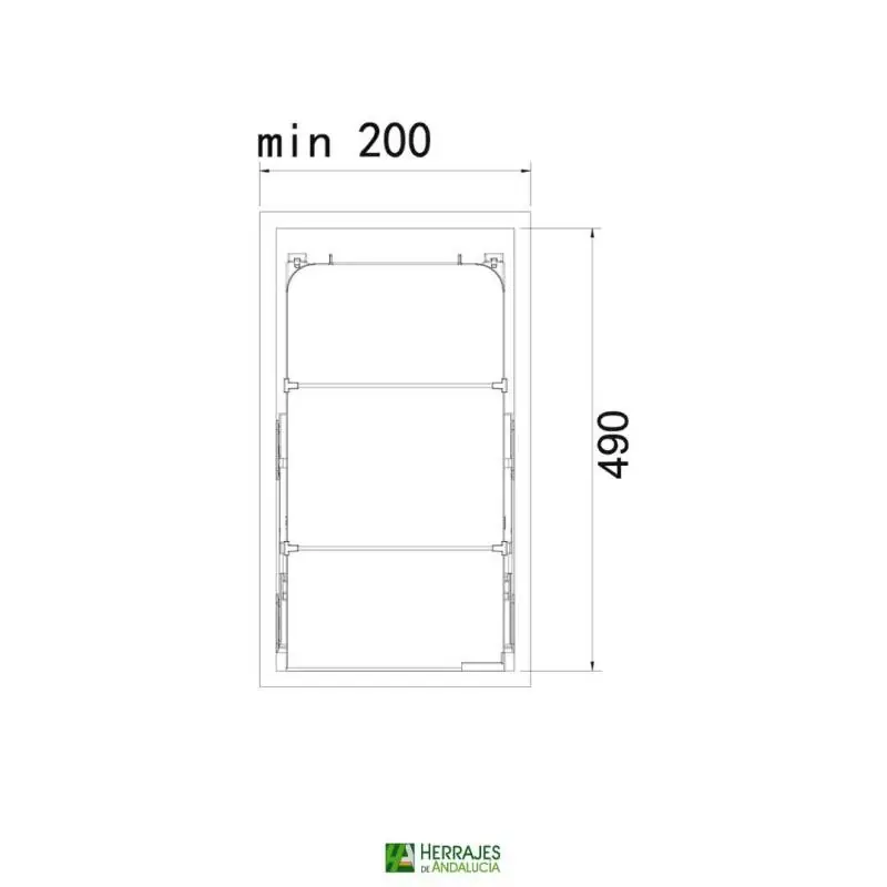 Botellero armarios 200mm Modelo Verona Inther-Herrajes de Andalucía